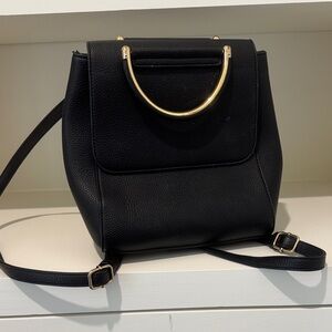 Source Unknown Black Backpack with Gold Handle